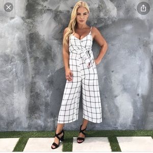 Checking in plaid jumpsuit